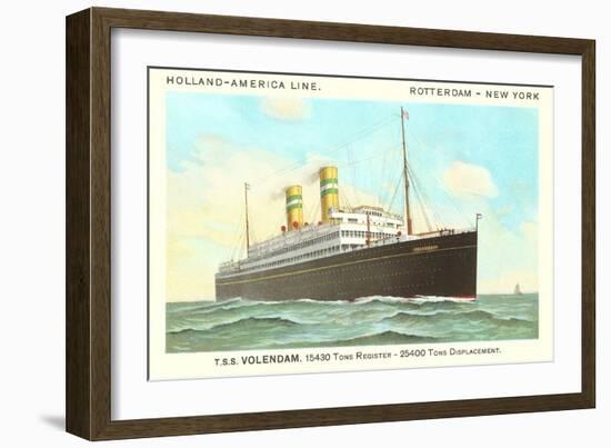 Holland-America Ocean Liner TSS Volendam-null-Framed Art Print