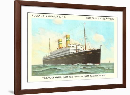 Holland-America Ocean Liner TSS Volendam-null-Framed Art Print