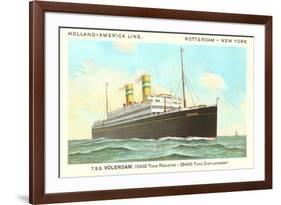 Holland-America Ocean Liner TSS Volendam-null-Framed Art Print