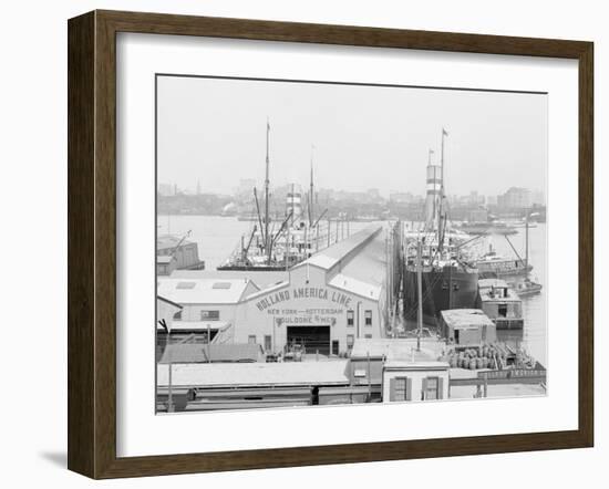 Holland America Piers, Hoboken, N.Y. I.E. N.J.-null-Framed Photo