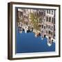 Holland, Amsterdam, Traditional Gabled Houses Reflected in Canal-Gavin Hellier-Framed Photographic Print