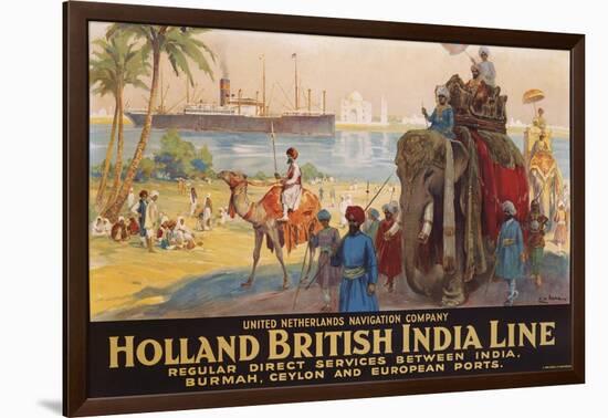 Holland British India Line Poster-E.V. Hove-Framed Giclee Print