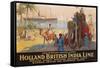 Holland British India Line Poster-E.V. Hove-Framed Stretched Canvas
