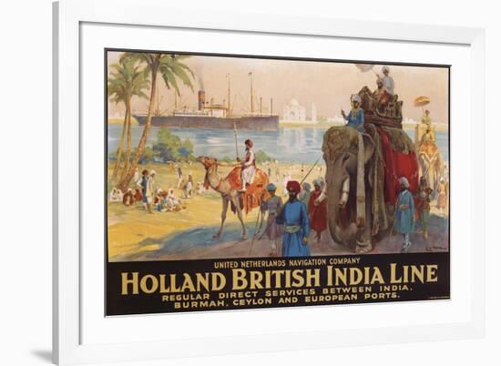 Holland British India Line Poster-E.V. Hove-Framed Giclee Print