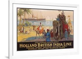 Holland British India Line Poster-E.V. Hove-Framed Giclee Print