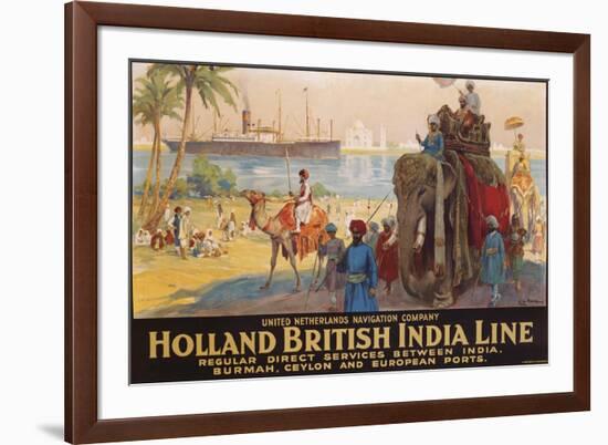 Holland British India Line Poster-E.V. Hove-Framed Giclee Print