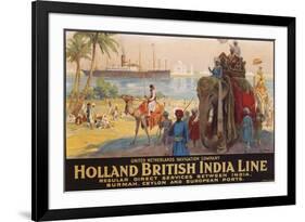 Holland British India Line Poster-E.V. Hove-Framed Giclee Print