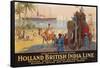 Holland British India Line Poster-E.V. Hove-Framed Stretched Canvas