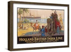 Holland British India Line Poster-E.V. Hove-Framed Giclee Print