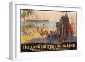 Holland British India Line Poster-E.V. Hove-Framed Giclee Print