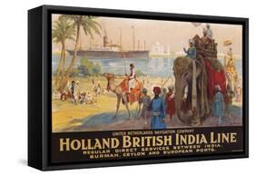 Holland British India Line Poster-E.V. Hove-Framed Stretched Canvas