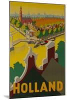 Holland Canal Travel Poster-null-Mounted Giclee Print