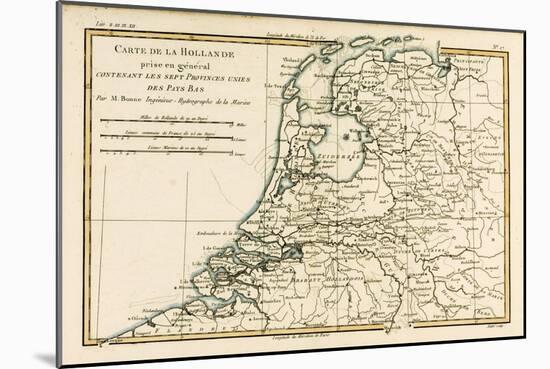 Holland Including the Seven United Provinces of the Low Countries, from 'Atlas De Toutes Les…-Charles Marie Rigobert Bonne-Mounted Giclee Print