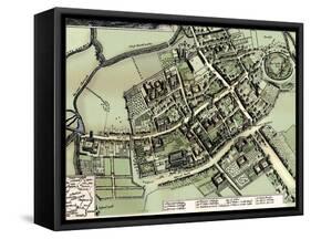 Hollar's plan of Oxford, c1643-Wenceslaus Hollar-Framed Stretched Canvas