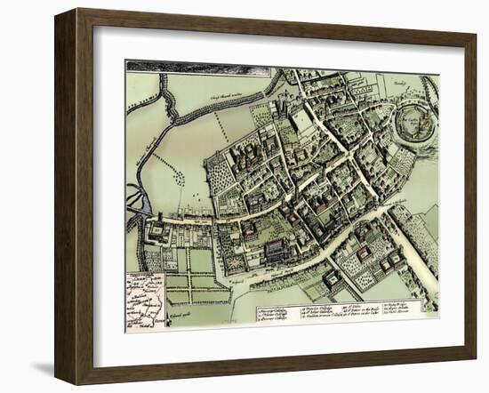 Hollar's plan of Oxford, c1643-Wenceslaus Hollar-Framed Giclee Print