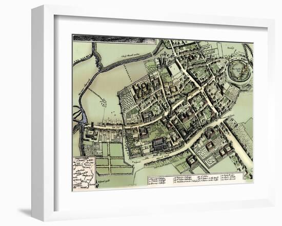 Hollar's plan of Oxford, c1643-Wenceslaus Hollar-Framed Giclee Print