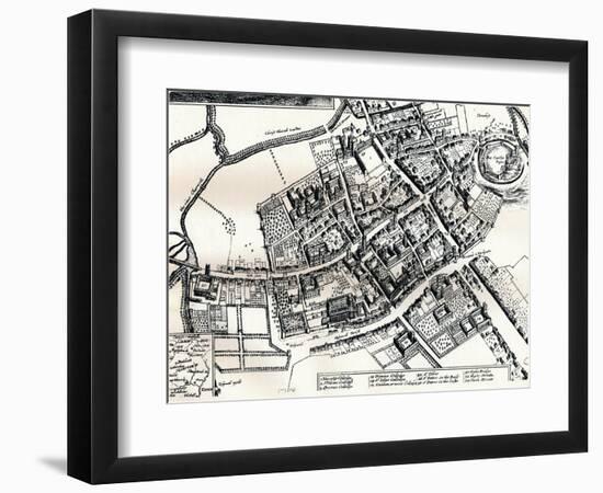 Hollars Plan of Oxford, C1643-Wenceslaus Hollar-Framed Premium Giclee Print