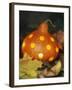 Hollowed Out Pumpkin with Holes and Light Inside-Alena Hrbkova-Framed Photographic Print