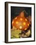 Hollowed Out Pumpkin with Holes and Light Inside-Alena Hrbkova-Framed Photographic Print