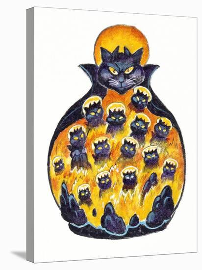 Holloween Cats-Bill Bell-Stretched Canvas