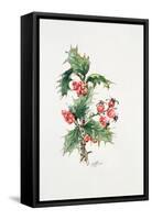 Holly and Rosehips-Nell Hill-Framed Stretched Canvas