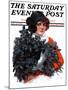 "Holly Bouquet," Saturday Evening Post Cover, December 13, 1924-Charles A. MacLellan-Mounted Giclee Print