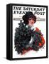 "Holly Bouquet," Saturday Evening Post Cover, December 13, 1924-Charles A. MacLellan-Framed Stretched Canvas