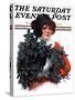 "Holly Bouquet," Saturday Evening Post Cover, December 13, 1924-Charles A. MacLellan-Stretched Canvas