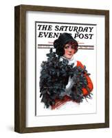 "Holly Bouquet," Saturday Evening Post Cover, December 13, 1924-Charles A. MacLellan-Framed Giclee Print