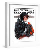 "Holly Bouquet," Saturday Evening Post Cover, December 13, 1924-Charles A. MacLellan-Framed Giclee Print