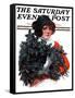 "Holly Bouquet," Saturday Evening Post Cover, December 13, 1924-Charles A. MacLellan-Framed Stretched Canvas