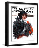 "Holly Bouquet," Saturday Evening Post Cover, December 13, 1924-Charles A. MacLellan-Framed Giclee Print