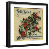 Holly Brand - Covina, California - Citrus Crate Label-Lantern Press-Framed Art Print