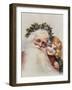 Holly Crowned Father Christmas and Child-null-Framed Giclee Print