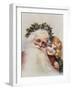 Holly Crowned Father Christmas and Child-null-Framed Giclee Print