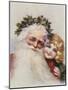 Holly Crowned Father Christmas and Child-null-Mounted Giclee Print