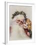 Holly Crowned Father Christmas and Child-null-Framed Giclee Print