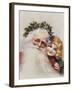 Holly Crowned Father Christmas and Child-null-Framed Giclee Print