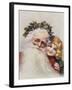Holly Crowned Father Christmas and Child-null-Framed Giclee Print