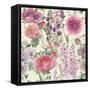 Holly Hocks All Over 1-Marietta Cohen Art and Design-Framed Stretched Canvas