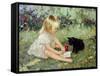 Holly in the Garden with Suki-Paul Gribble-Framed Stretched Canvas