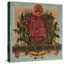 Holly Wreath Brand - Lindsay, California - Citrus Crate Label-Lantern Press-Stretched Canvas