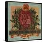 Holly Wreath Brand - Lindsay, California - Citrus Crate Label-Lantern Press-Framed Stretched Canvas