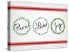 Holly Wreath Trio-Anna Quach-Stretched Canvas