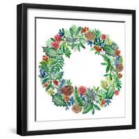 Holly Wreath-Lauren Wan-Framed Giclee Print