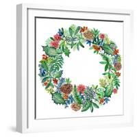 Holly Wreath-Lauren Wan-Framed Giclee Print