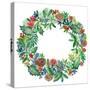 Holly Wreath-Lauren Wan-Stretched Canvas