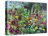 Hollyhock Garden, 2021 (oil on canvas)-Sylvia Paul-Stretched Canvas