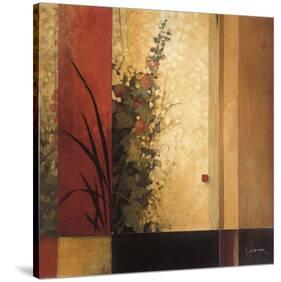 Hollyhock Garden-Don Li-Leger-Stretched Canvas