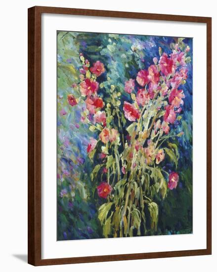 Hollyhock Summer-Malva-Framed Giclee Print